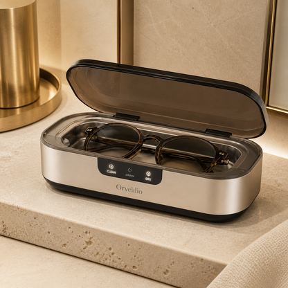 Orvelilio Eyewear Care Dock detail and use image