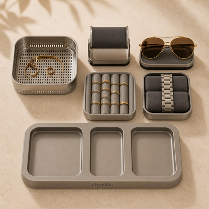 Orvelilio Modular Accessory Tray Set detail and use image